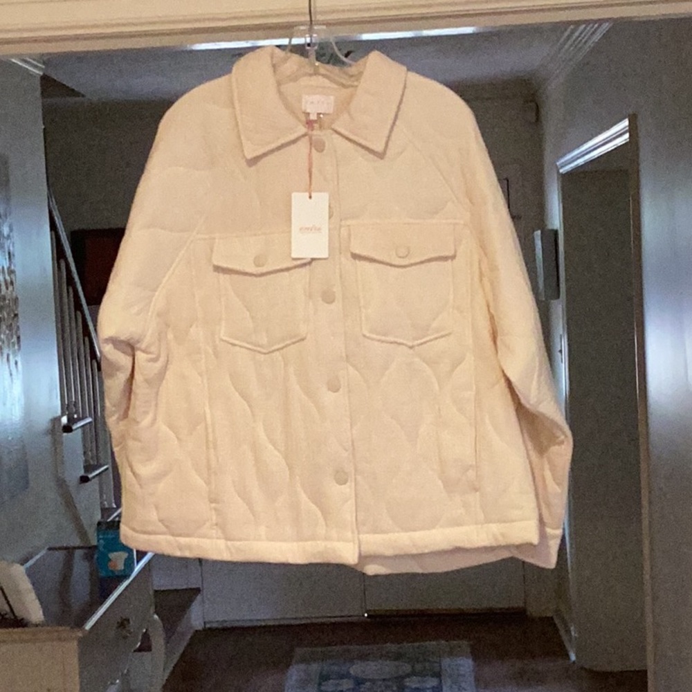 Entro USA cream jacket / shirt jacket / shacket size 4 - new with tags